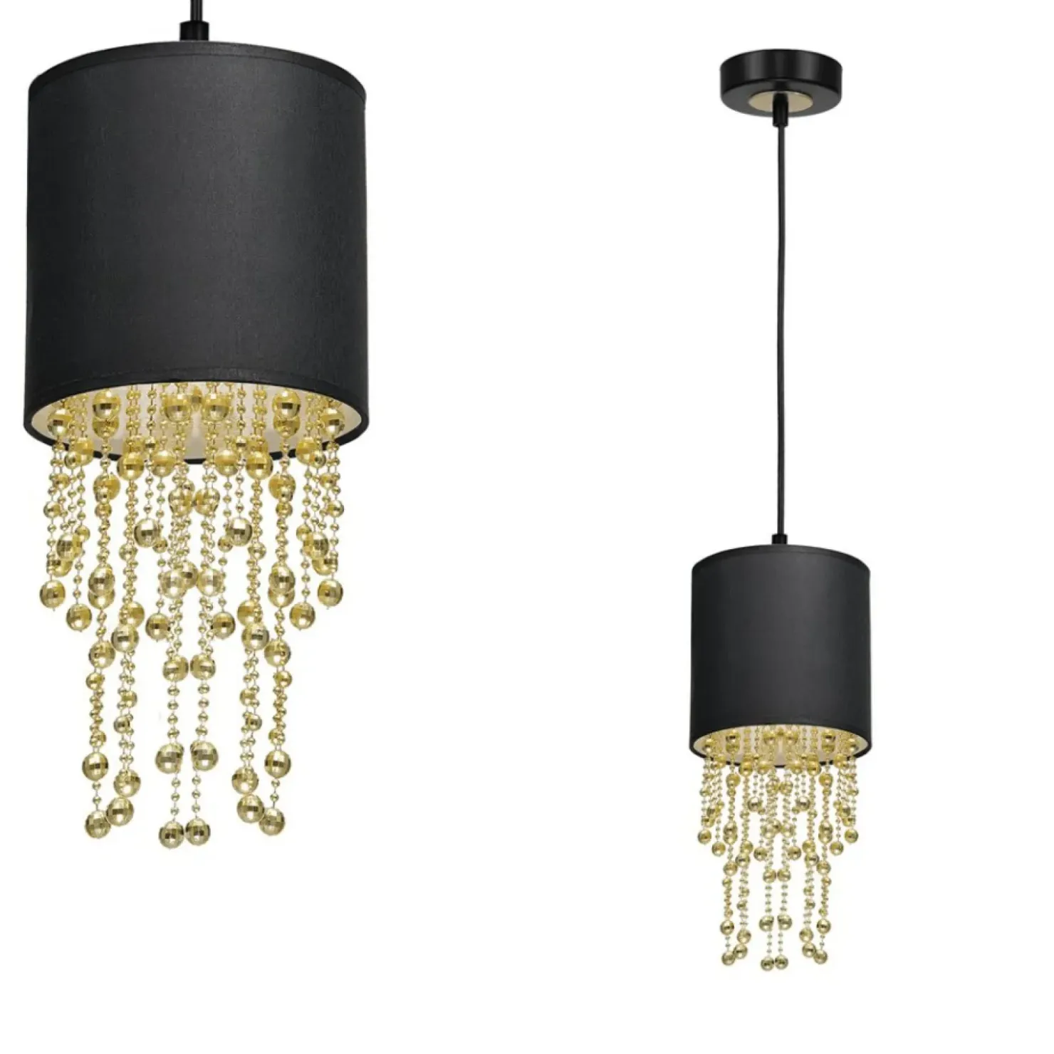 Lampa wisząca z czarno-złotym abażurem MLP6439 z serii ALMERIA | Kaja Oświetleni*Sklep Kaja Discount