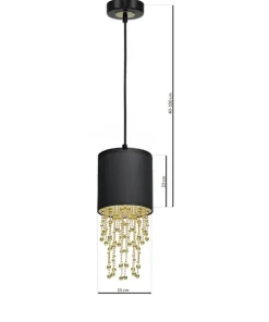 Lampa wisząca z czarno-złotym abażurem MLP6439 z serii ALMERIA | Kaja Oświetleni*Sklep Kaja Discount