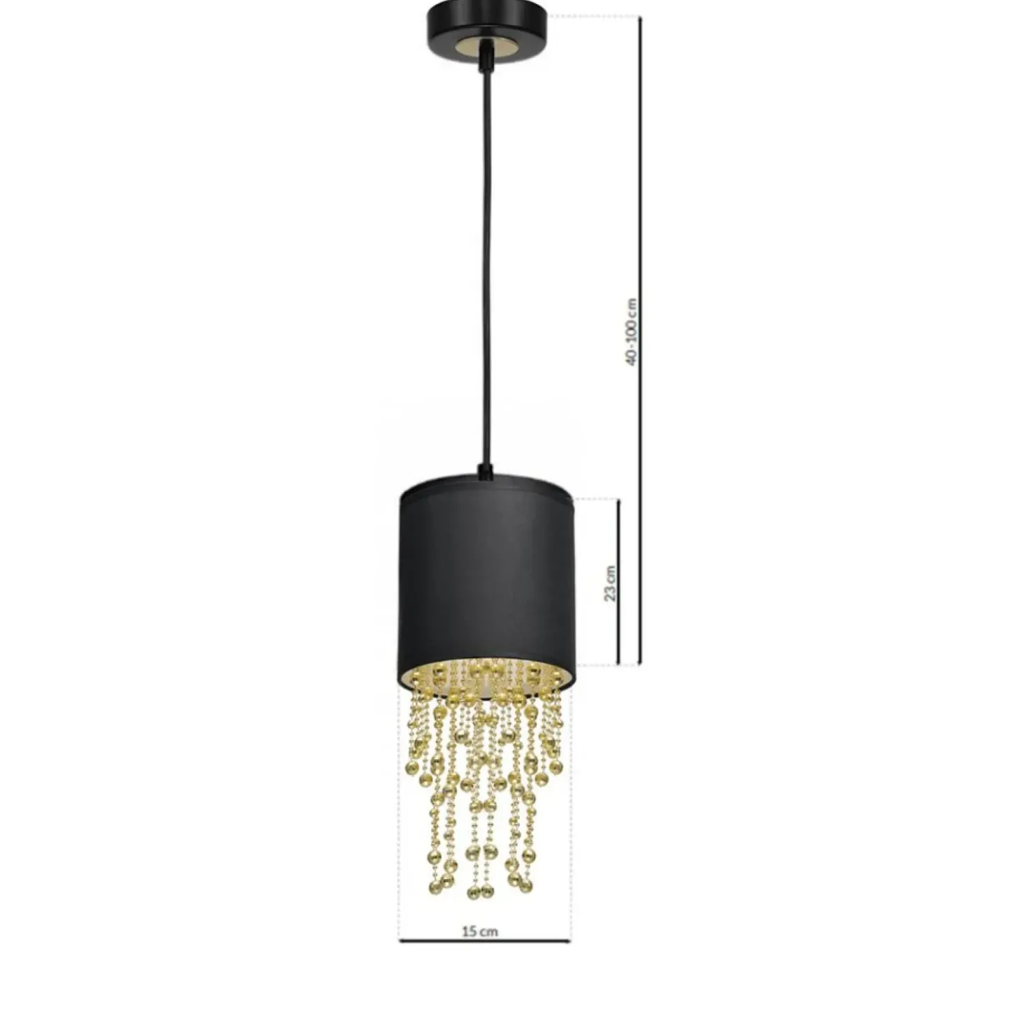 Lampa wisząca z czarno-złotym abażurem MLP6439 z serii ALMERIA | Kaja Oświetleni*Sklep Kaja Discount