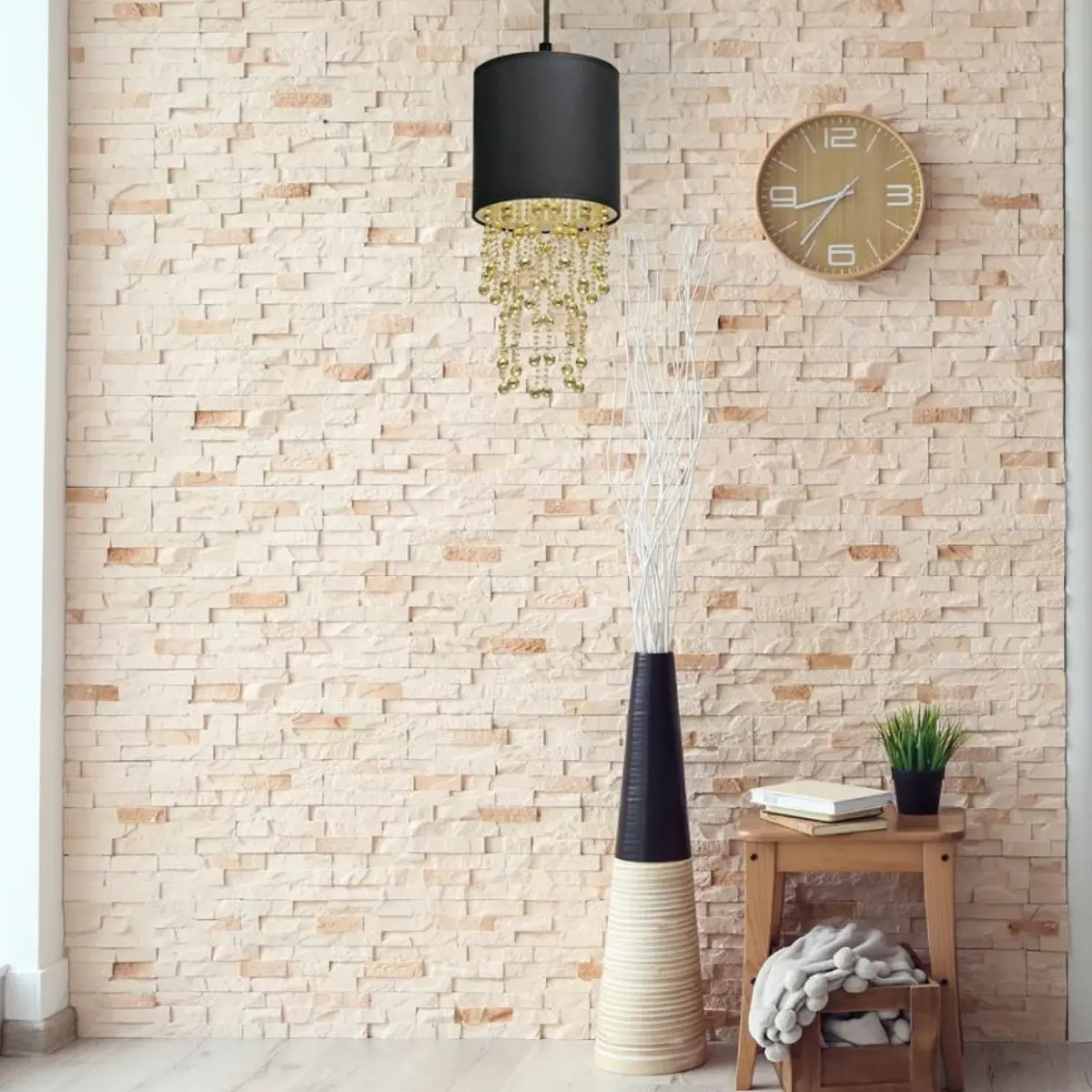 Lampa wisząca z czarno-złotym abażurem MLP6439 z serii ALMERIA | Kaja Oświetleni*Sklep Kaja Discount