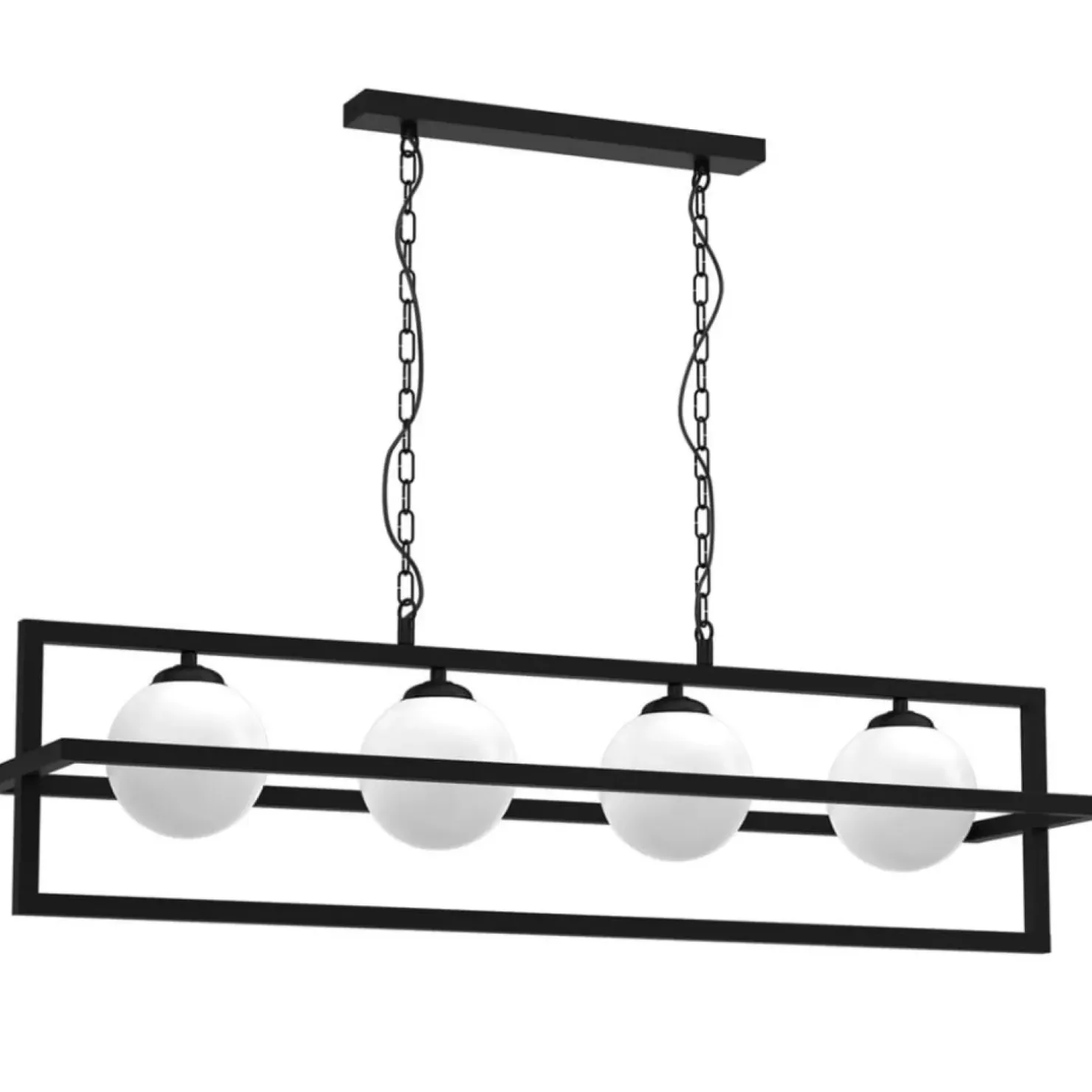 Store Sklep Kaja Lampa wisząca z czterema kloszami w ramce MLP8570 z serii DIEGO | Kaja Oświetlen