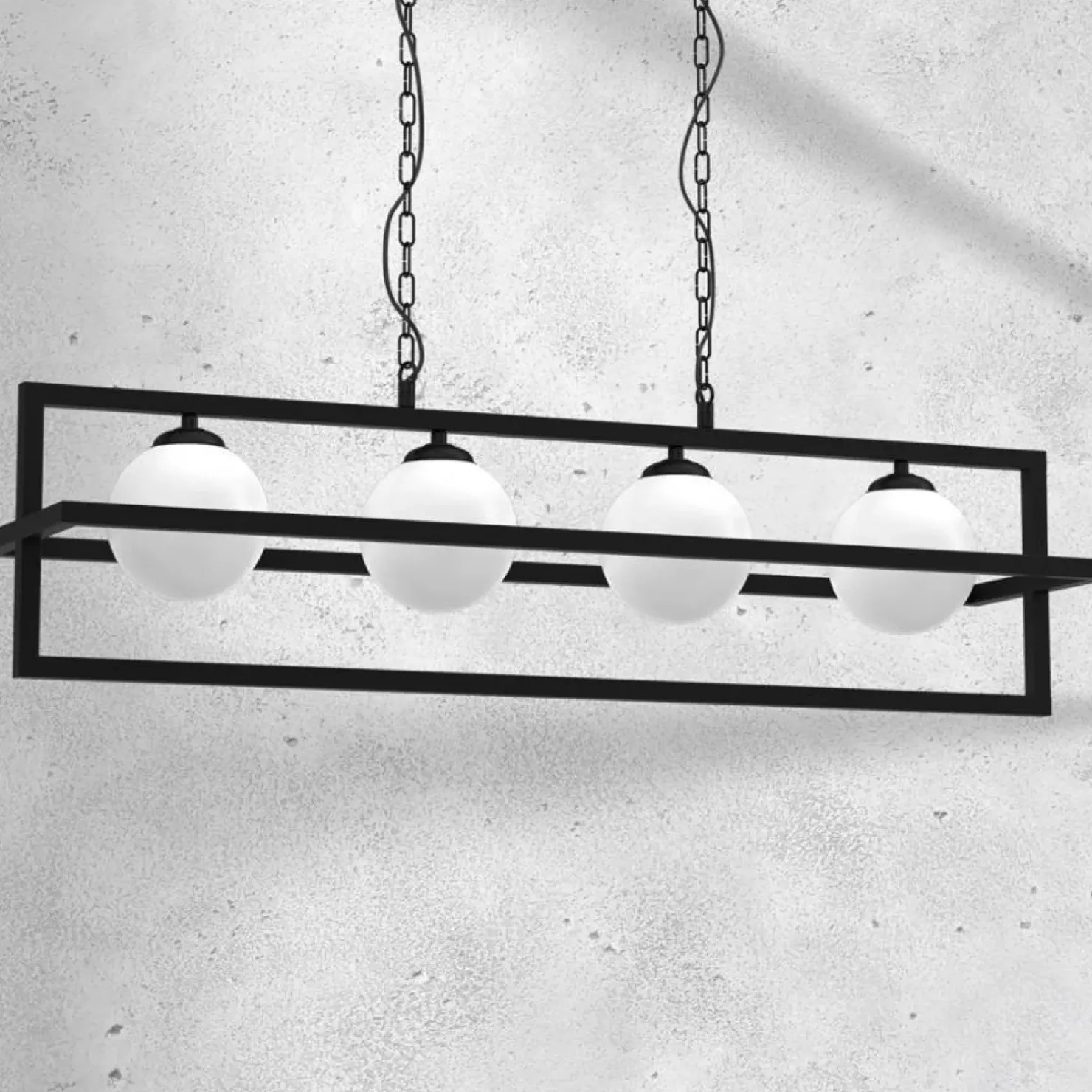 Store Sklep Kaja Lampa wisząca z czterema kloszami w ramce MLP8570 z serii DIEGO | Kaja Oświetlen