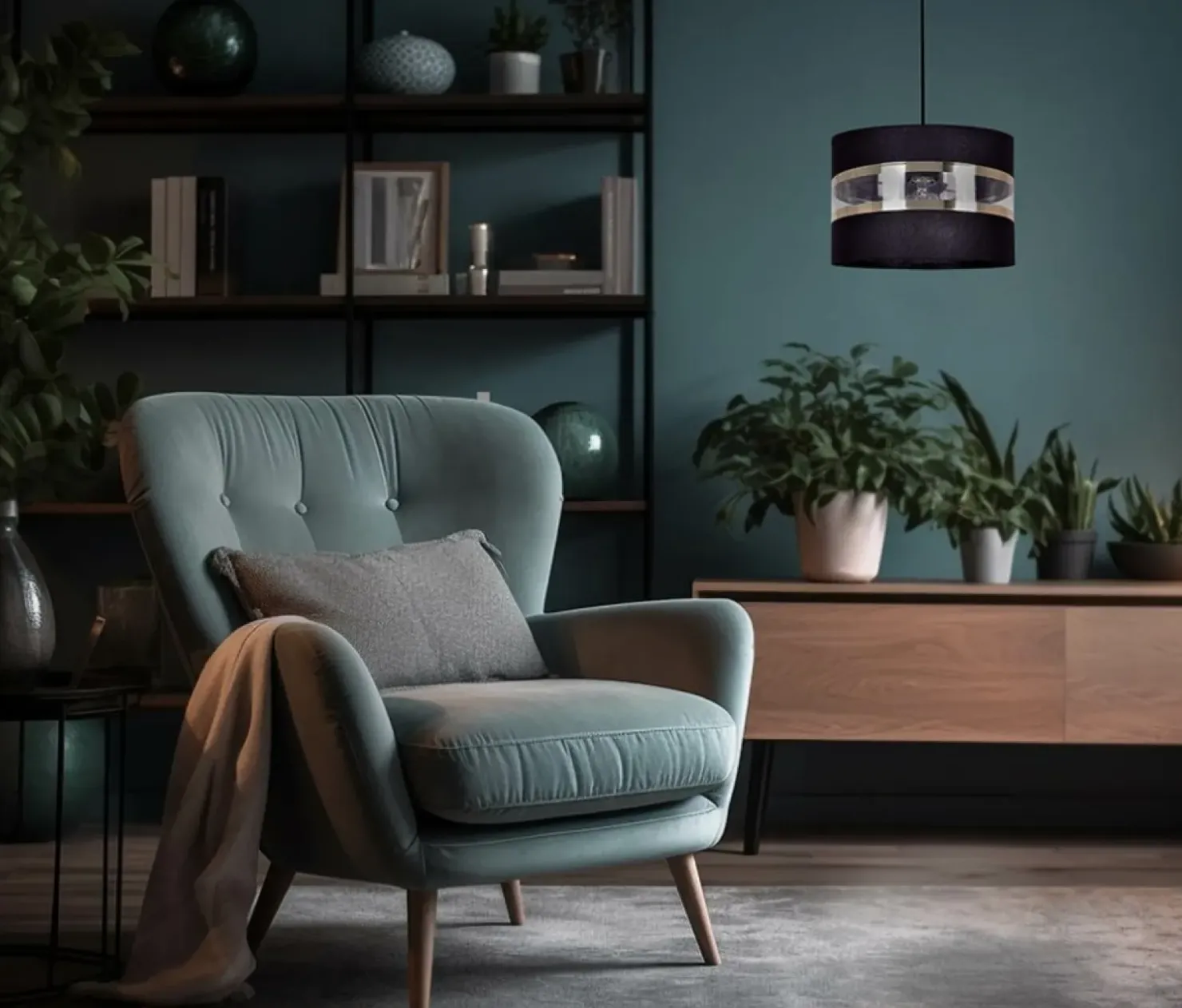 Lampa wisząca z dekoracyjnym abażurem do salonu K-5200 z serii NICEA*Sklep Kaja New