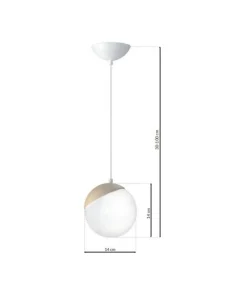 Store Sklep Kaja Lampa wisząca z dekoracyjnym podkloszem MLP5424 z serii SFERA WOOD | Kaja Oświet