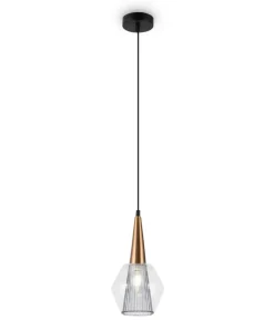 Outlet Sklep Kaja Lampa wisząca z dekoracyjnym kloszem P003PL-01G1 z serii COPITA złoty