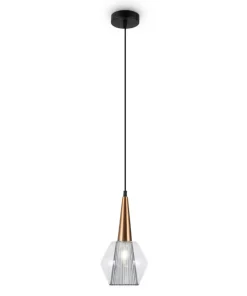 Outlet Sklep Kaja Lampa wisząca z dekoracyjnym kloszem P003PL-01G1 z serii COPITA złoty