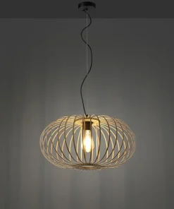 Best Sklep Kaja Lampa wisząca z drewnianych pasków 11409-79 z serii RACOON | Kaja drewno