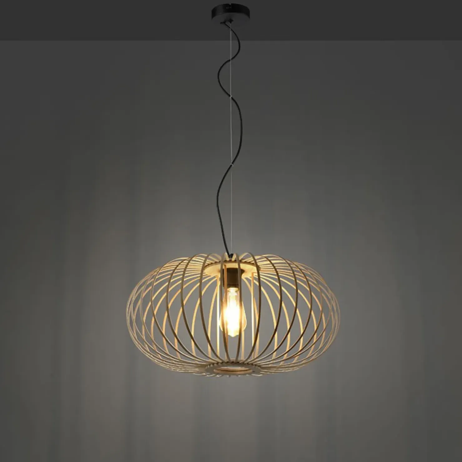 Best Sklep Kaja Lampa wisząca z drewnianych pasków 11409-79 z serii RACOON | Kaja drewno