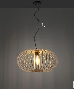 Best Sklep Kaja Lampa wisząca z drewnianych pasków 11409-79 z serii RACOON | Kaja drewno