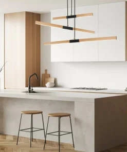 Outlet Sklep Kaja Lampa wisząca z drewnianymi listwami LP-2828/3P LUGANO | Kaja