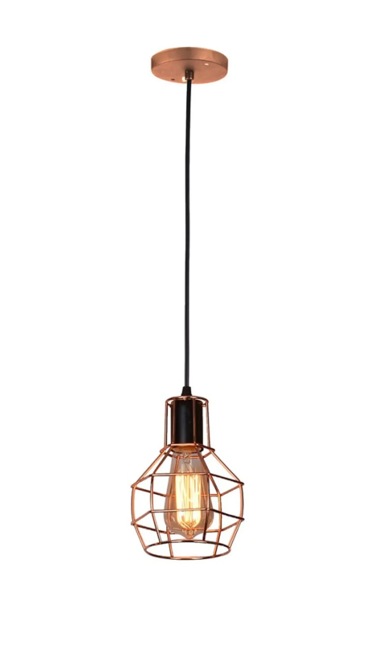 Shop Sklep Kaja Lampa wisząca z drucianym, m kloszem AZ1659 CARRON | Kaja miedziany