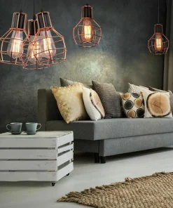 Shop Sklep Kaja Lampa wisząca z drucianym, m kloszem AZ1659 CARRON | Kaja miedziany