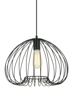 Best Sale Sklep Kaja Lampa wisząca z drucianym kloszem MDM-4583-1 BK MEDDI | Kaja