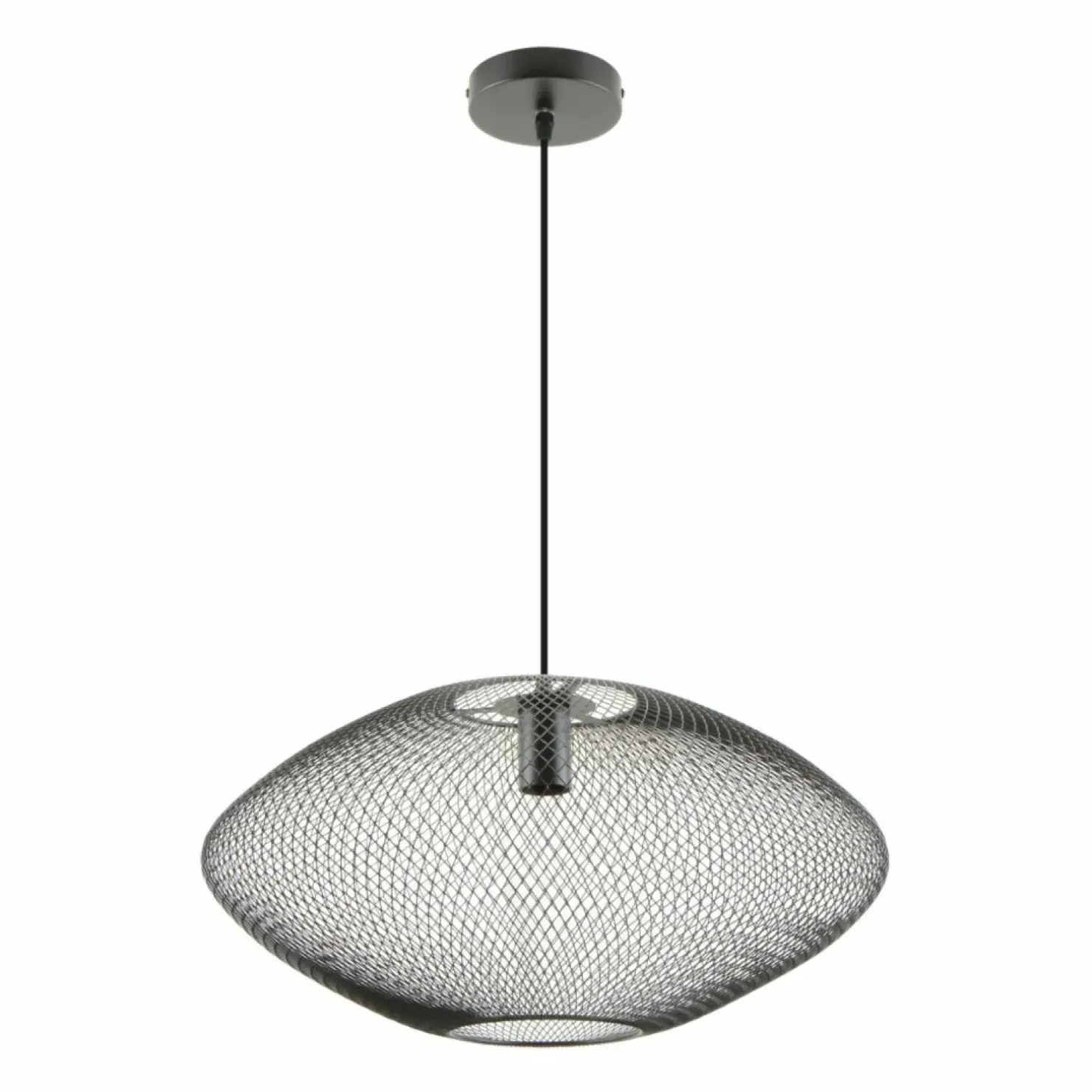 Flash Sale Sklep Kaja Lampa wisząca z dużym, drucianym kloszem A8032L-MBK ORION | Kaja