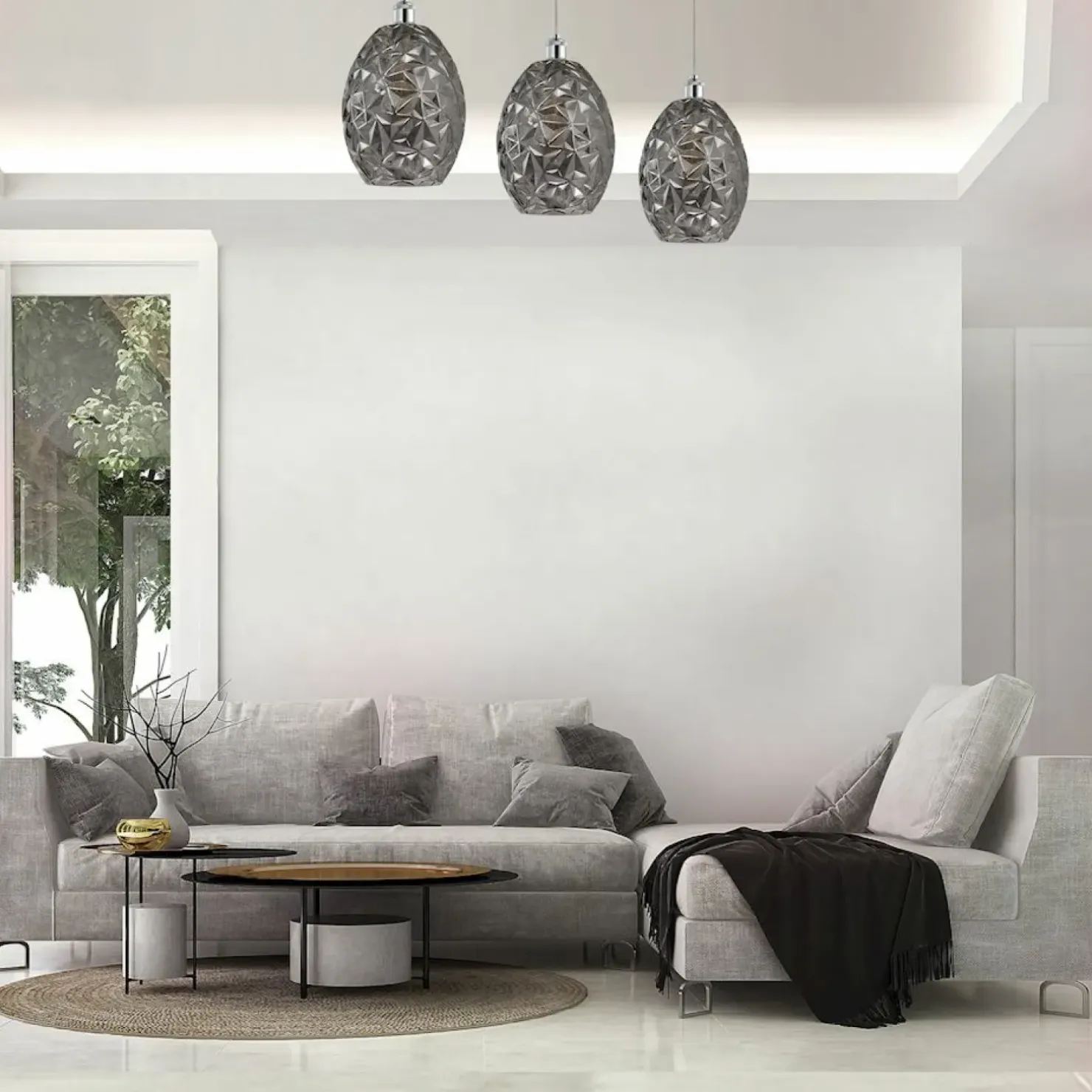 Shop Sklep Kaja Lampa wisząca z dużym, ozdobnym kloszem ML5487 BELIZE | Kaja chrom