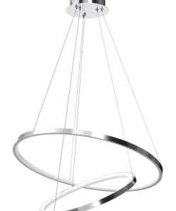Clearance Sklep Kaja Lampa wisząca z dwoma okręgami, kolor chrom ML7943 z serii ROTONDA | Kaja Oświet