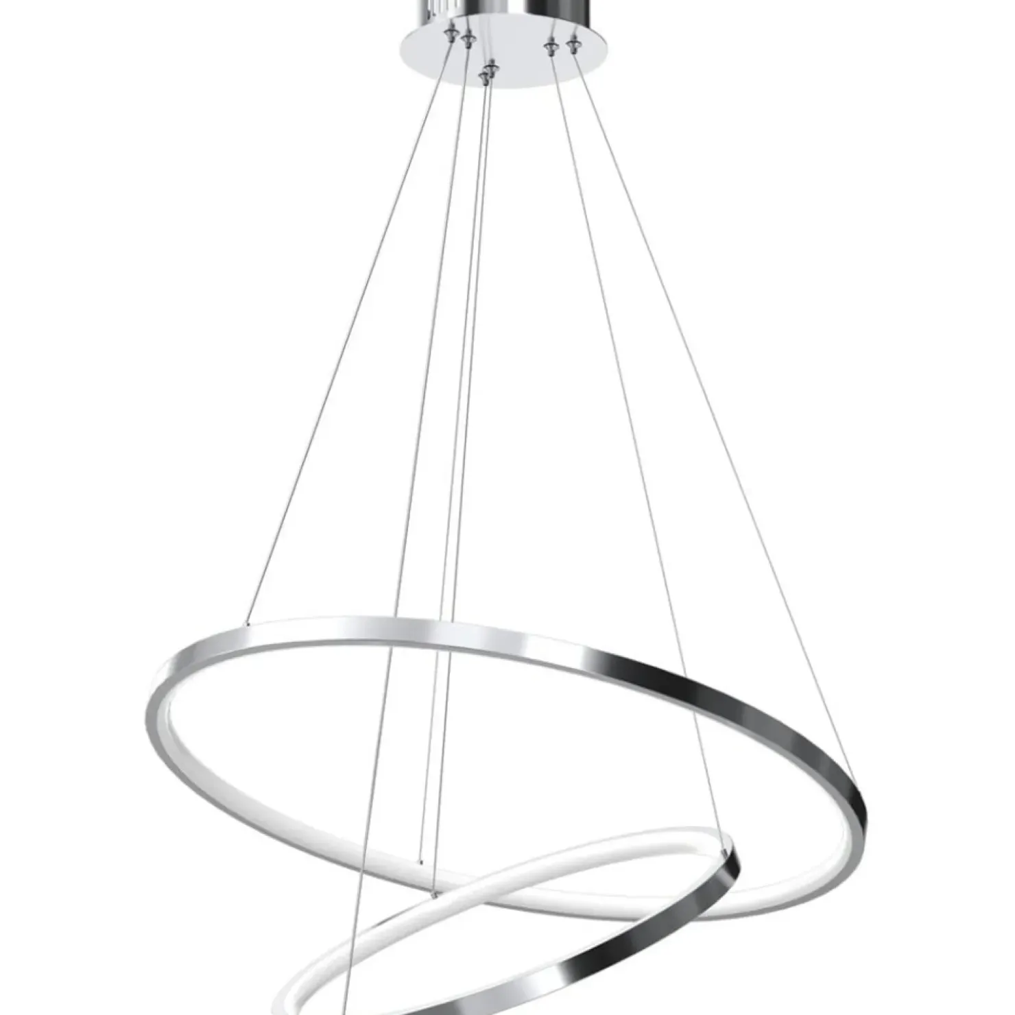 Clearance Sklep Kaja Lampa wisząca z dwoma okręgami, kolor chrom ML7943 z serii ROTONDA | Kaja Oświet