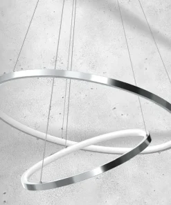 Clearance Sklep Kaja Lampa wisząca z dwoma okręgami, kolor chrom ML7943 z serii ROTONDA | Kaja Oświet