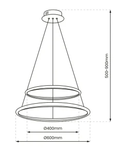 Clearance Sklep Kaja Lampa wisząca z dwoma okręgami, kolor chrom ML7943 z serii ROTONDA | Kaja Oświet