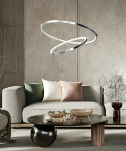 Clearance Sklep Kaja Lampa wisząca z dwoma okręgami, kolor chrom ML7943 z serii ROTONDA | Kaja Oświet