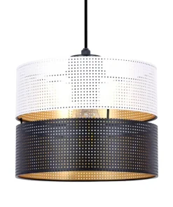Lampa wisząca z eleganckim czarno-białym abażurem K-5290 z serii VEGA*Sklep Kaja Outlet