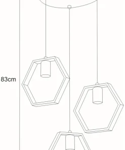 Shop Sklep Kaja Lampa wisząca z geometrycznymi kloszami K-4722 HONEY | Kaja