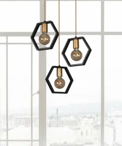 Shop Sklep Kaja Lampa wisząca z geometrycznymi kloszami K-4722 HONEY | Kaja
