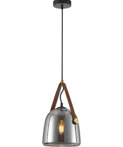 Best Sale Sklep Kaja Lampa wisząca z grafitowym kloszem PND-24342-1-BK-SG z serii SOLTA