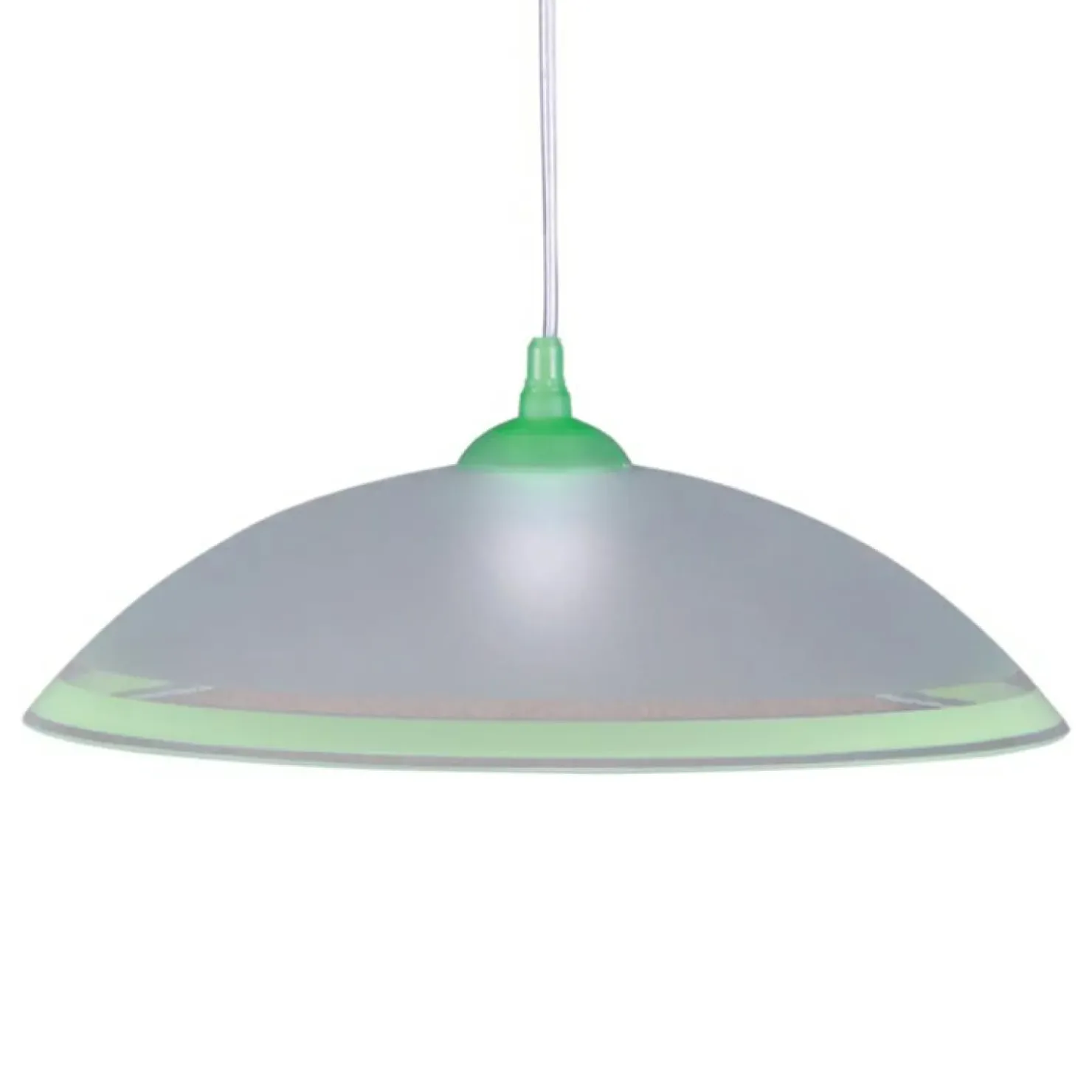 Lampa wisząca z kloszem z zieloną lamówką K-3515 UFO | Kaja*Sklep Kaja Discount