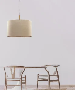 Fashion Sklep Kaja Lampa wisząca z lnianym abażurem TK 6107 DEVA | Kaja Oświetlenie beż