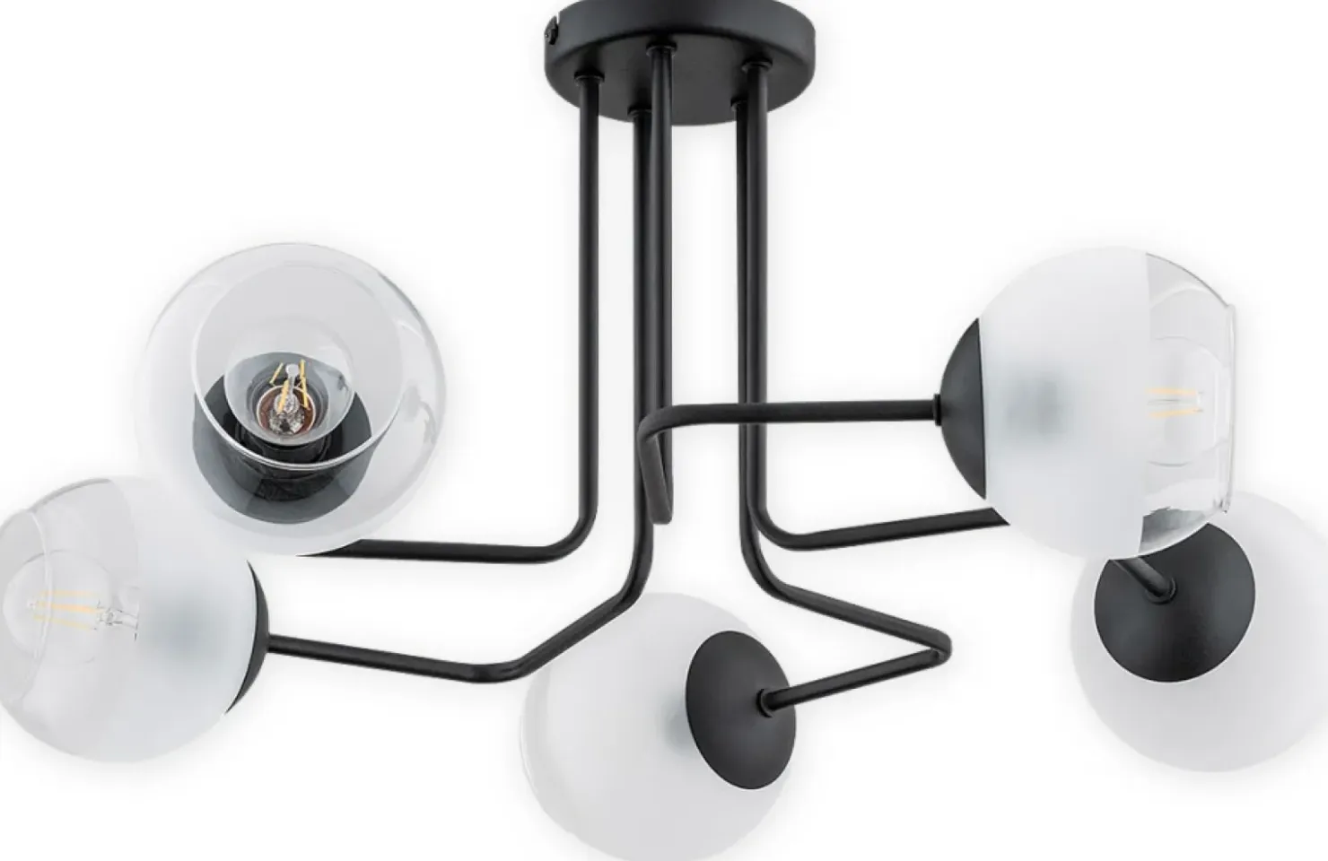 Lampa wisząca z matowymi kloszami O3085 W5 CZA PINOX | Kaja*Sklep Kaja Shop