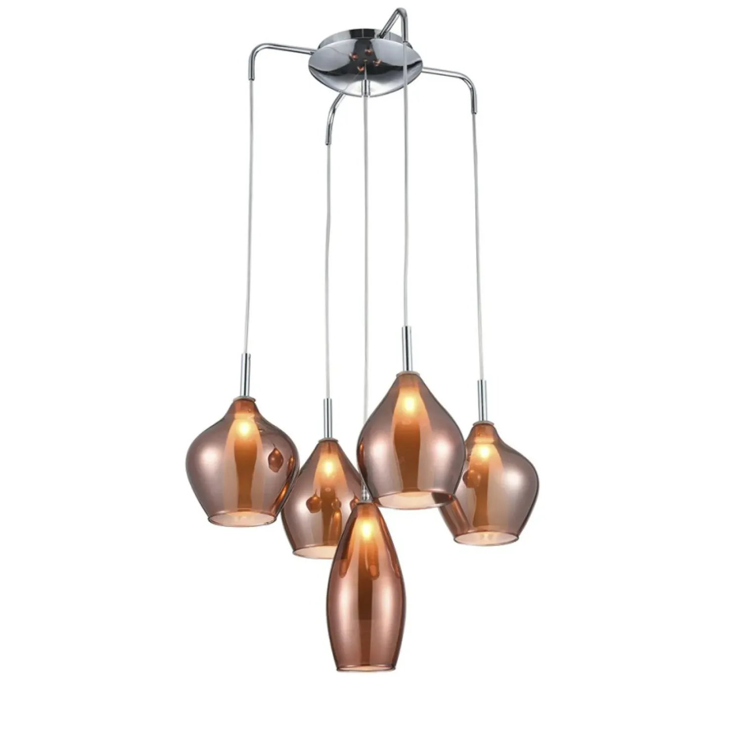 Outlet Sklep Kaja Lampa wisząca z mi kloszami AZ3172 AMBER | Kaja Oświetlenie miedziany