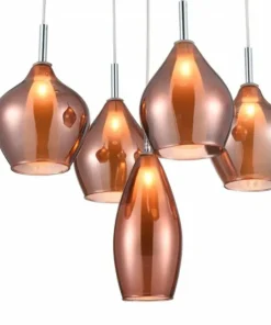 Outlet Sklep Kaja Lampa wisząca z mi kloszami AZ3172 AMBER | Kaja Oświetlenie miedziany