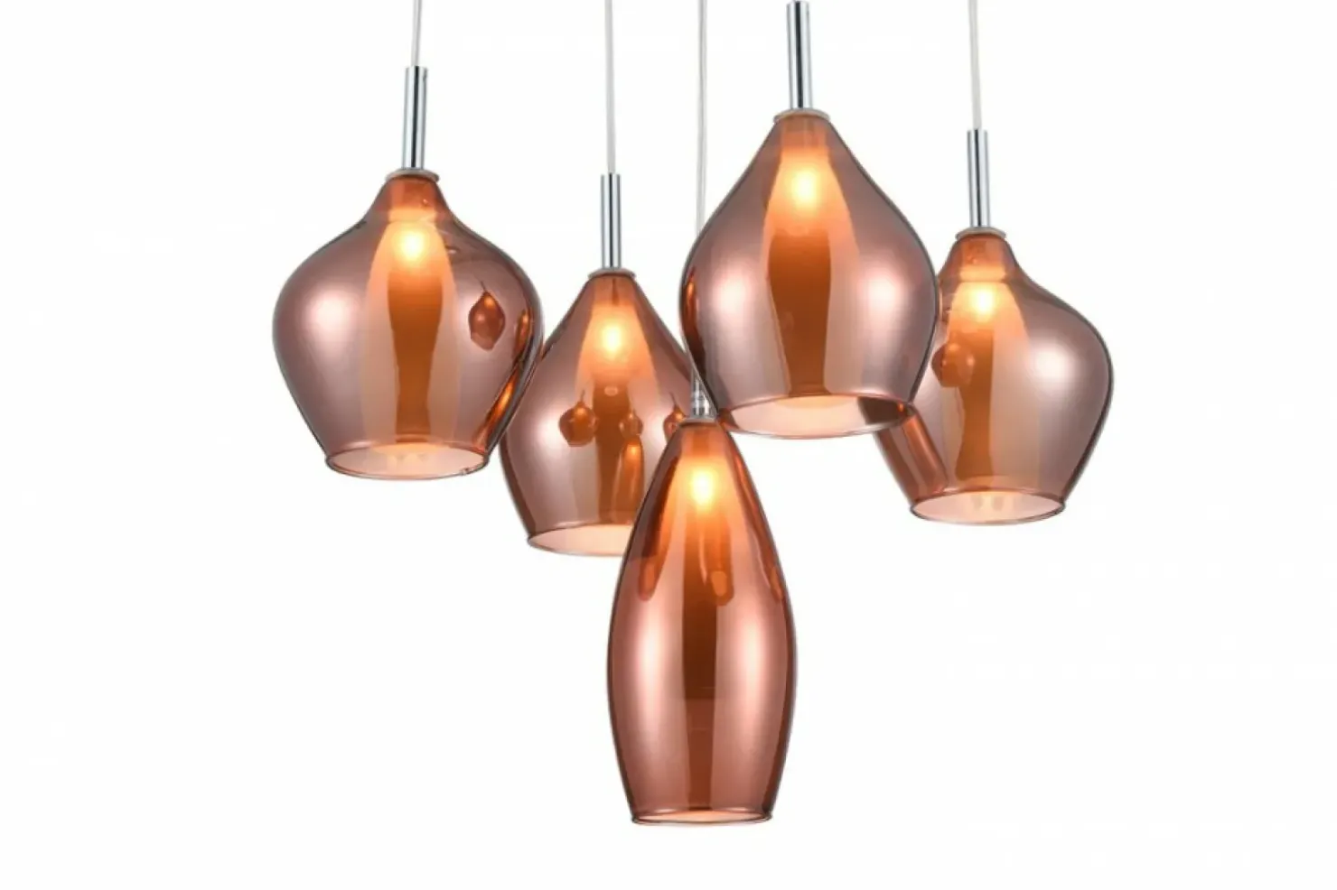 Outlet Sklep Kaja Lampa wisząca z mi kloszami AZ3172 AMBER | Kaja Oświetlenie miedziany
