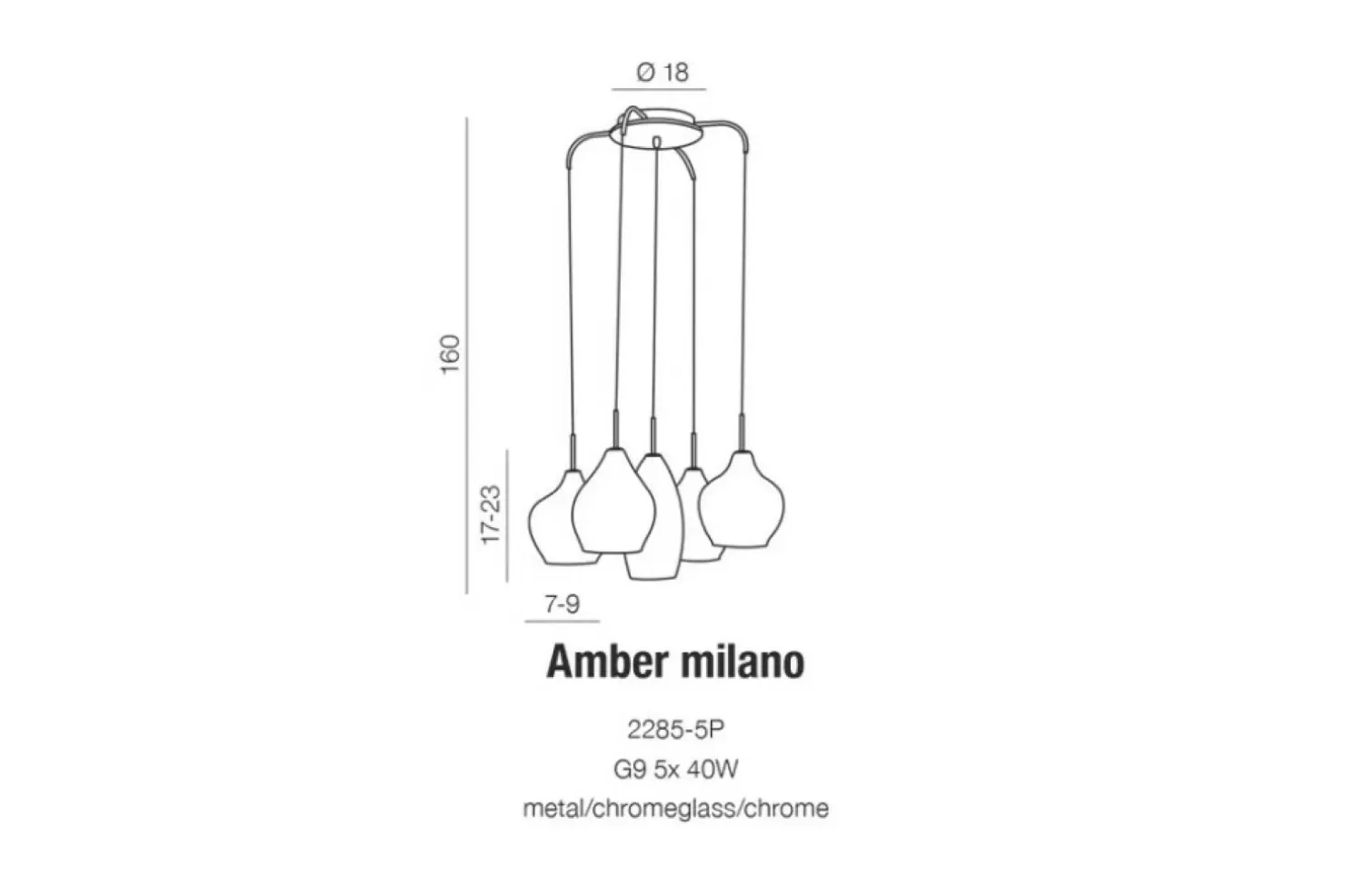Outlet Sklep Kaja Lampa wisząca z mi kloszami AZ3172 AMBER | Kaja Oświetlenie miedziany
