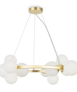 Sale Sklep Kaja Lampa wisząca z mlecznymi kloszami MOD545PL-11BS z serii DALLAS | Kaja złoty