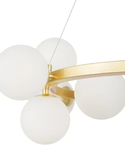 Sale Sklep Kaja Lampa wisząca z mlecznymi kloszami MOD545PL-11BS z serii DALLAS | Kaja złoty