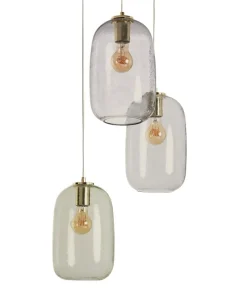 Shop Sklep Kaja Lampa wisząca z obłymi, szklanymi kloszami ABR-3SKCLA CLARO | Kaja złoty