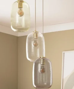 Shop Sklep Kaja Lampa wisząca z obłymi, szklanymi kloszami ABR-3SKCLA CLARO | Kaja złoty