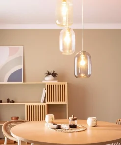 Shop Sklep Kaja Lampa wisząca z obłymi, szklanymi kloszami ABR-3SKCLA CLARO | Kaja złoty