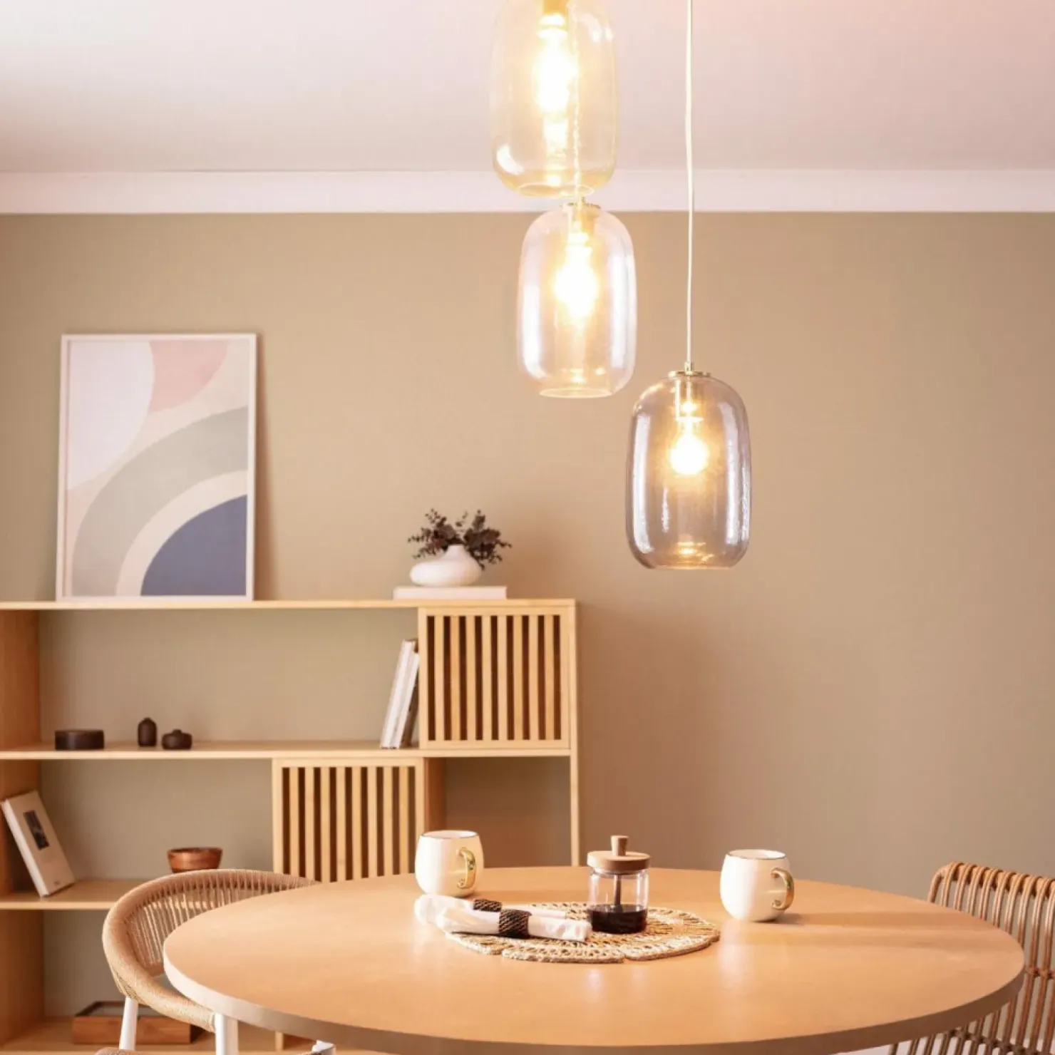 Shop Sklep Kaja Lampa wisząca z obłymi, szklanymi kloszami ABR-3SKCLA CLARO | Kaja złoty