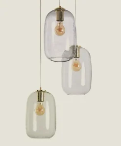 Shop Sklep Kaja Lampa wisząca z obłymi, szklanymi kloszami ABR-3SKCLA CLARO | Kaja złoty