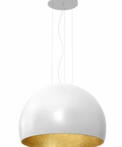Online Sklep Kaja Lampa wisząca z okazałym, biało-złotym kloszem LX 1680 z serii COMPO