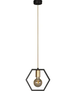 New Sklep Kaja Lampa wisząca z ozdobną ramką heksagon K-4720 HONEY | Kaja Oświetlenie