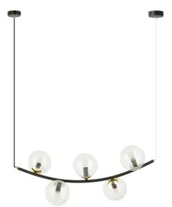 Best Sale Sklep Kaja Lampa wisząca z pięcioma przezroczystymi kloszami 1296/5 z serii RITZ