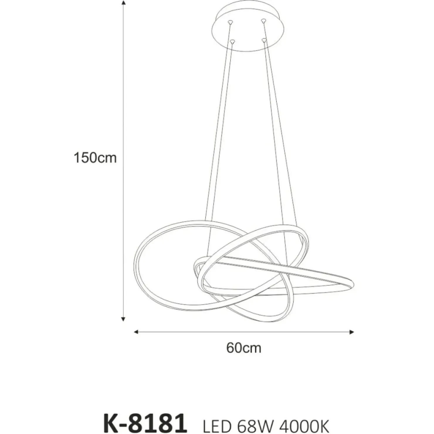 Hot Sklep Kaja Lampa wisząca z regulowaną wysokością, LED 68W K-8181 z serii BALTO | Kaja Oświe chrom