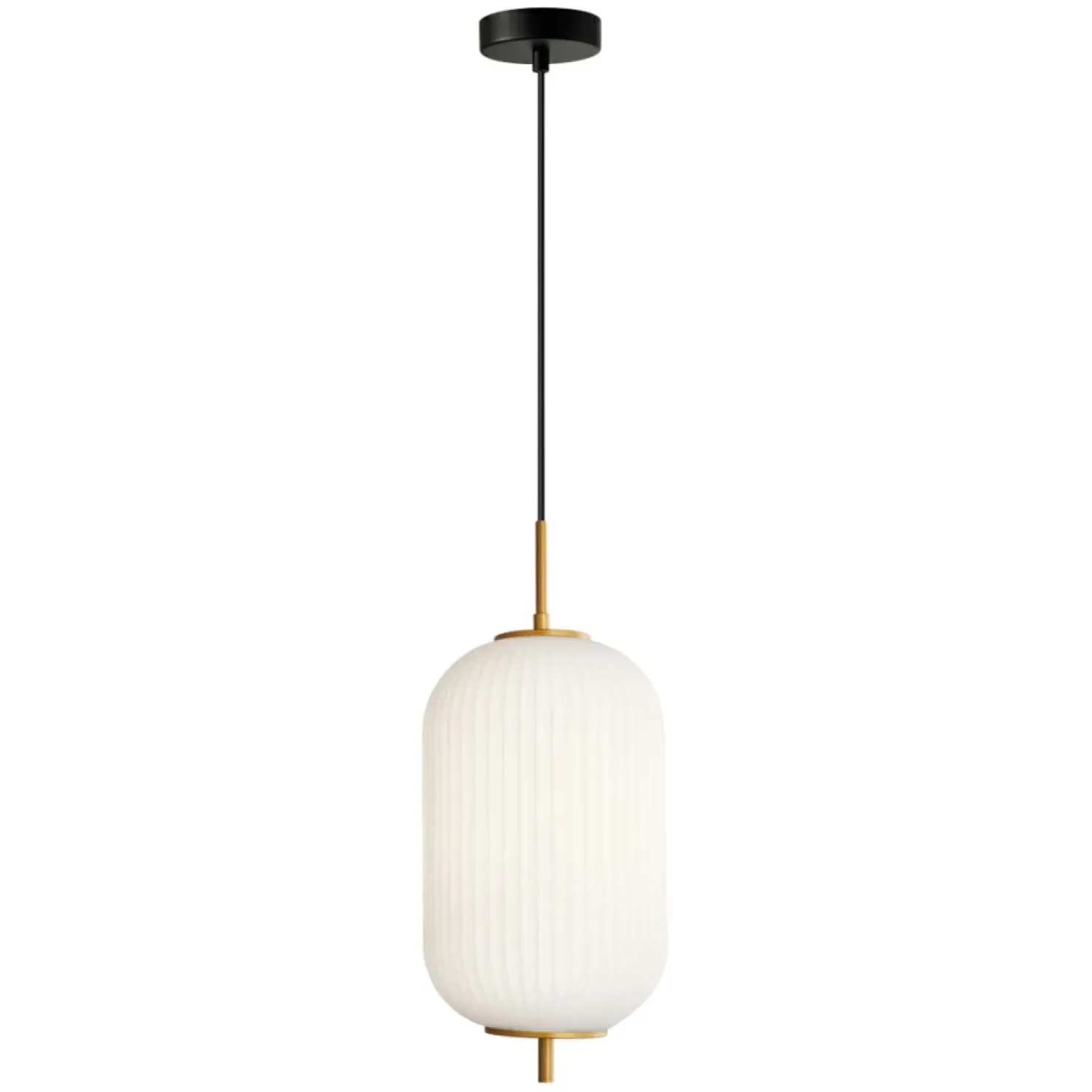 Best Sale Sklep Kaja Lampa wisząca z ryflowanym szkłem PND-28798-1-GD-WH z serii OLMETO