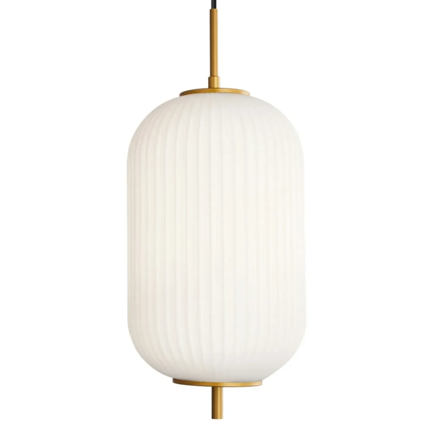 Best Sale Sklep Kaja Lampa wisząca z ryflowanym szkłem PND-28798-1-GD-WH z serii OLMETO