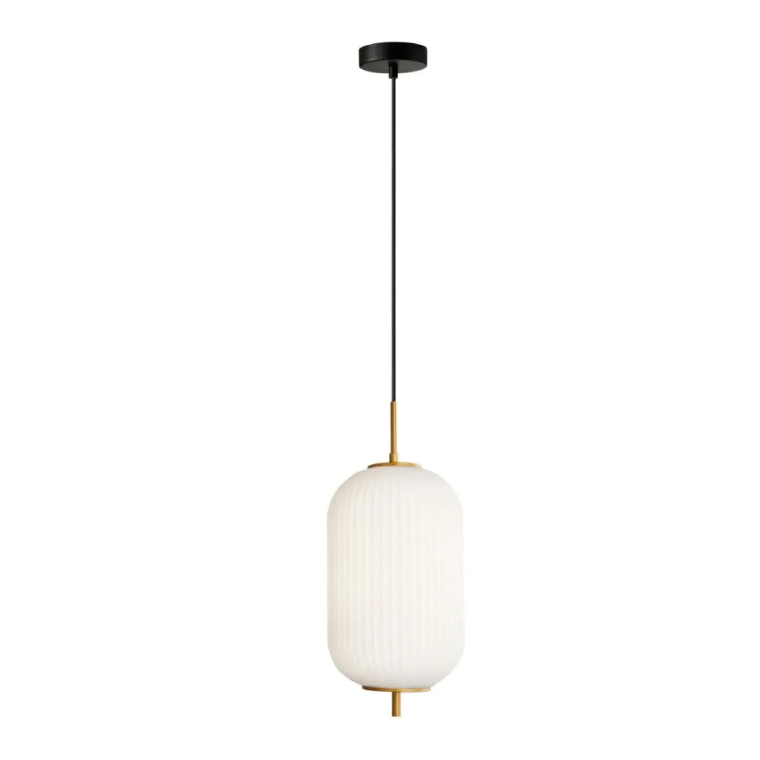 Best Sale Sklep Kaja Lampa wisząca z ryflowanym szkłem PND-28798-1-GD-WH z serii OLMETO