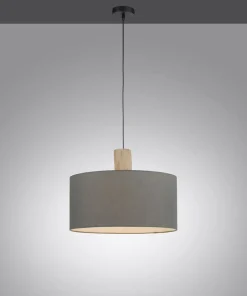 Best Sklep Kaja Lampa wisząca z m abażurem 15112-15 z serii LINEN | Kaja szary